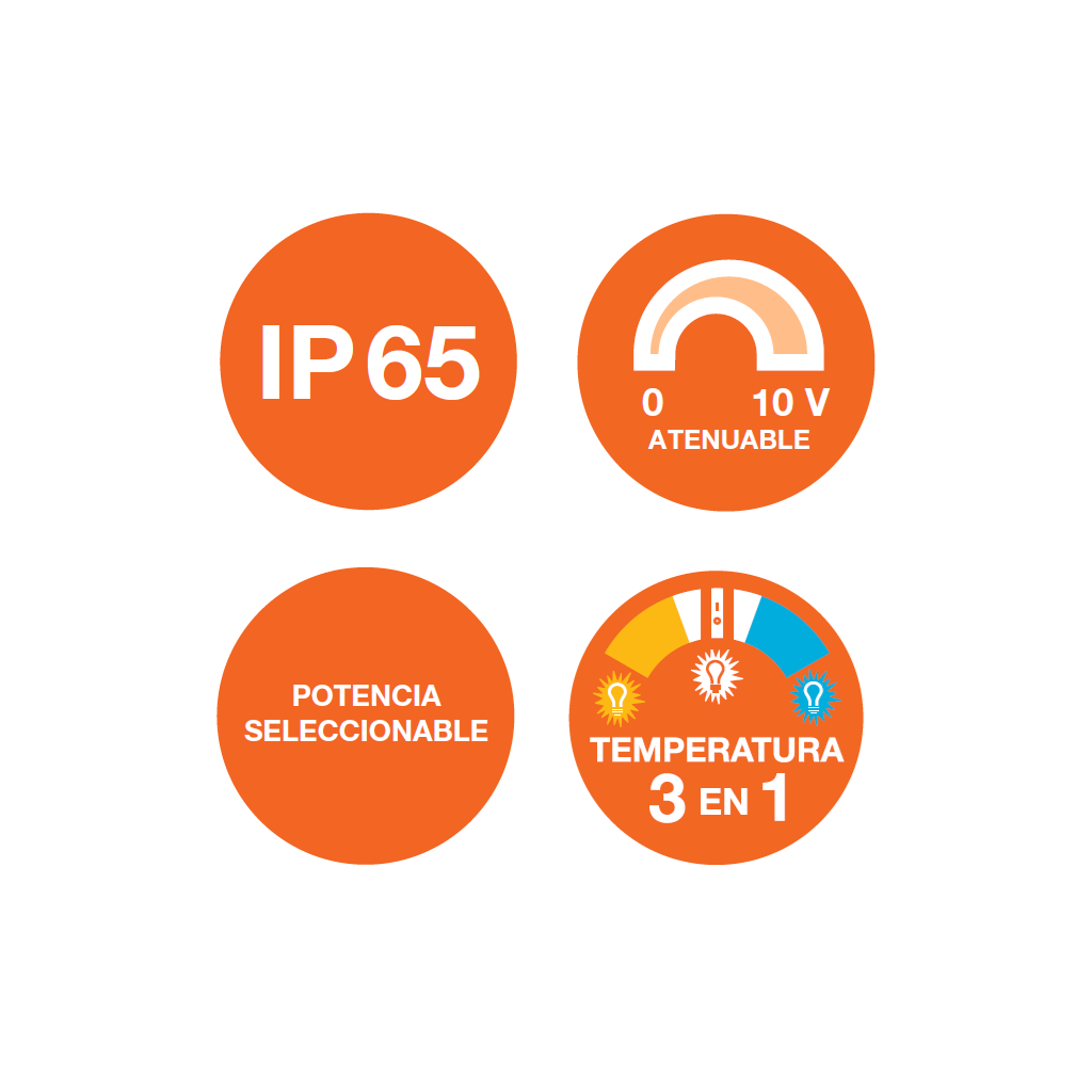 Luminaria Industrial LEDVANCE® Highbay PFM Selectable 150/200/240W 4000/5000/6500K Negro Mate 90281/90282