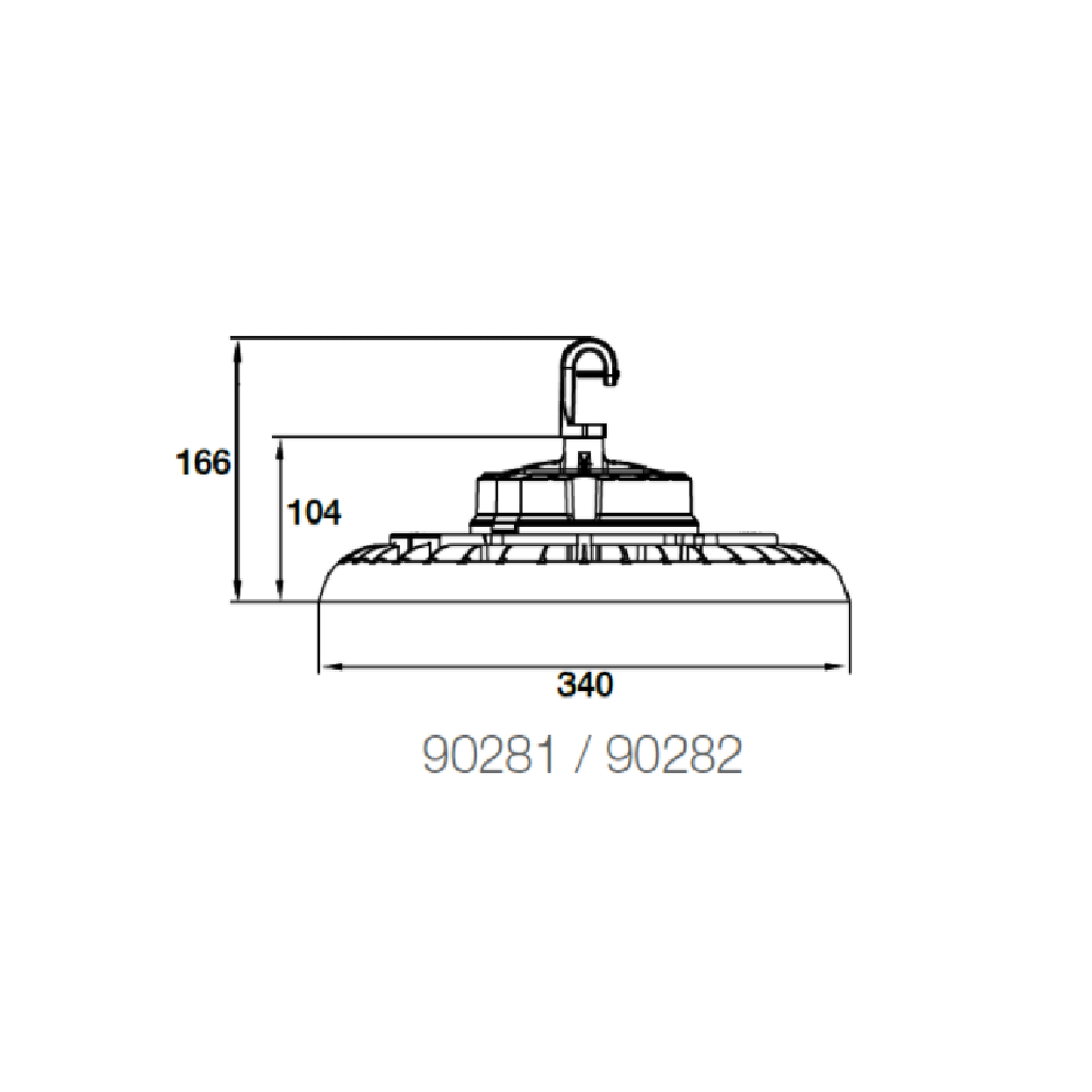 Luminaria Industrial LEDVANCE® Highbay PFM Selectable 150/200/240W 4000/5000/6500K Negro Mate 90281/90282