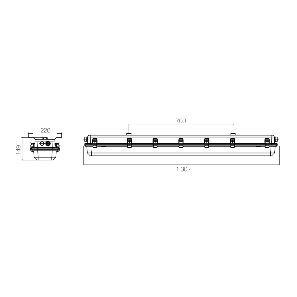 Luminaria Industrial LEDVANCE® Hazardous Linear Bay para zonas clasificadas 60W / 277-480V / 5000K 91118