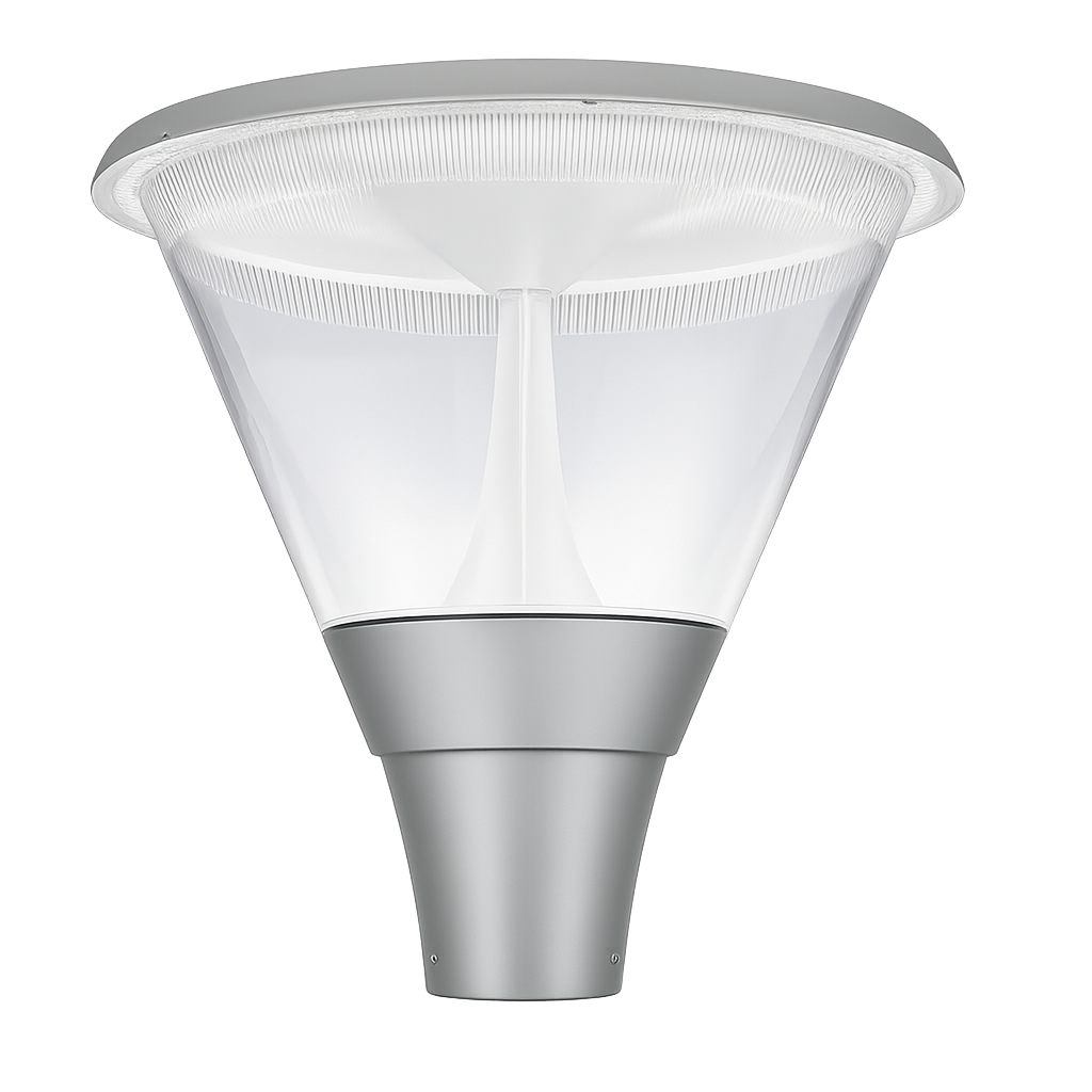 Luminario LED Corvus para postes Construlita Atenuación ON/OFF / 50W / 5,000lm / 4000K Satinado OU9023SBNA