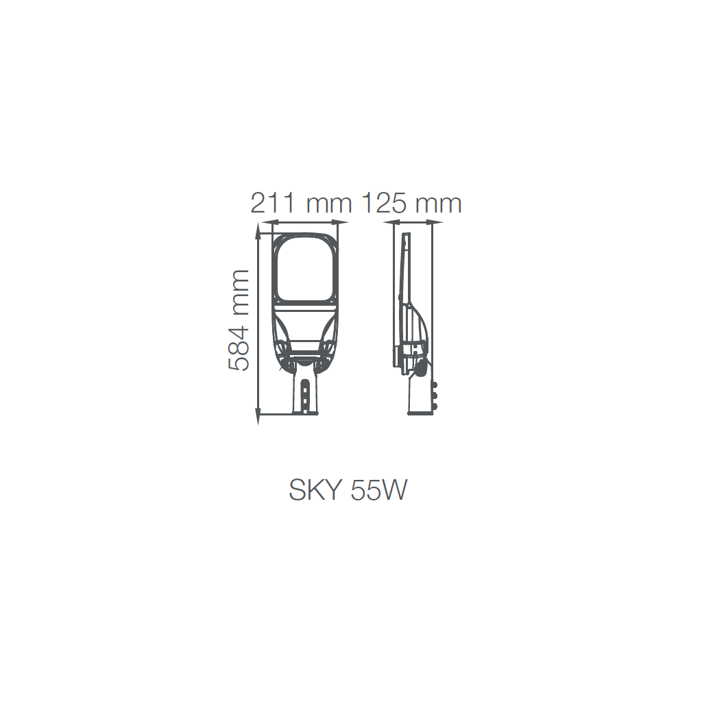 Luminaria Industrial LEDVANCE® STREETLIGHT 10Y 55W / 5000K Gris 88790