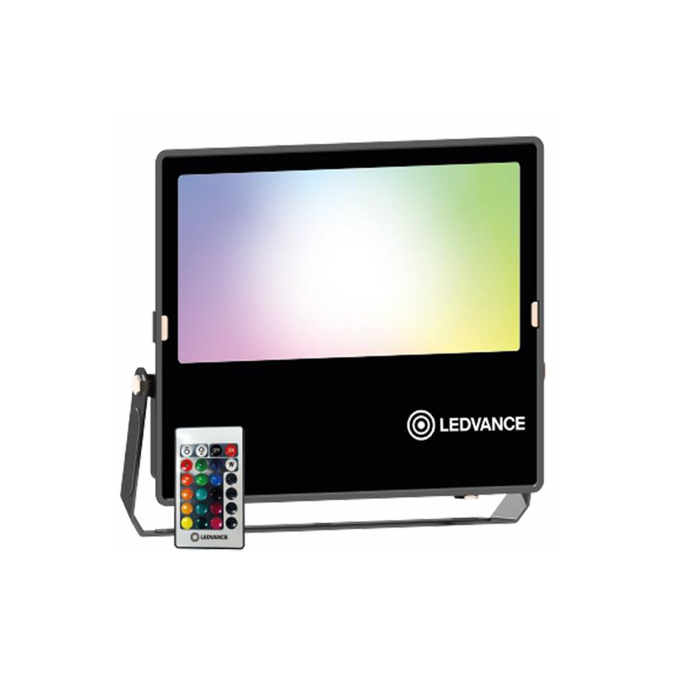 Reflector LED RGBW para Uso Exterior Negro 100W 11000lm RGB + 5000K IP65 IK07 Montaje Sobreponer LEDVANCE 91374