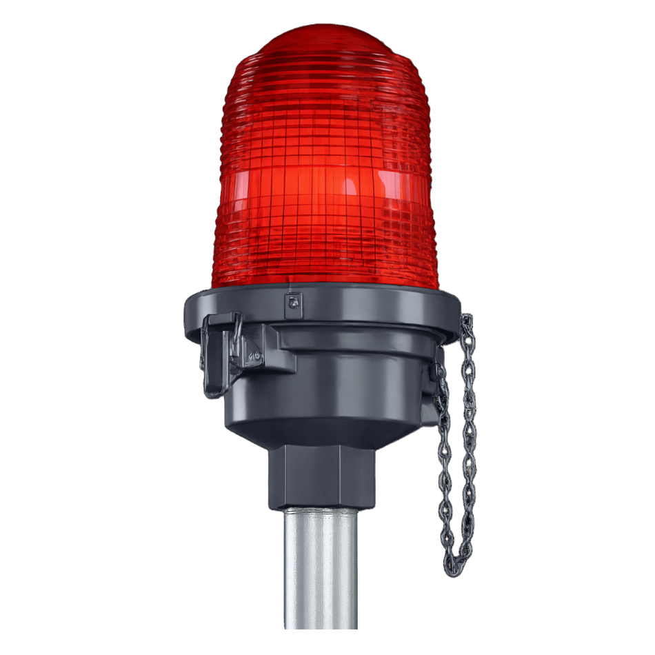 Luminaria Luz de Obstrucción con Lente Fresnel de Policarbonato y Recubrimiento PVC Entrada 25.4 mm Serie LO-PC RAWELT 27.17.4864.PC