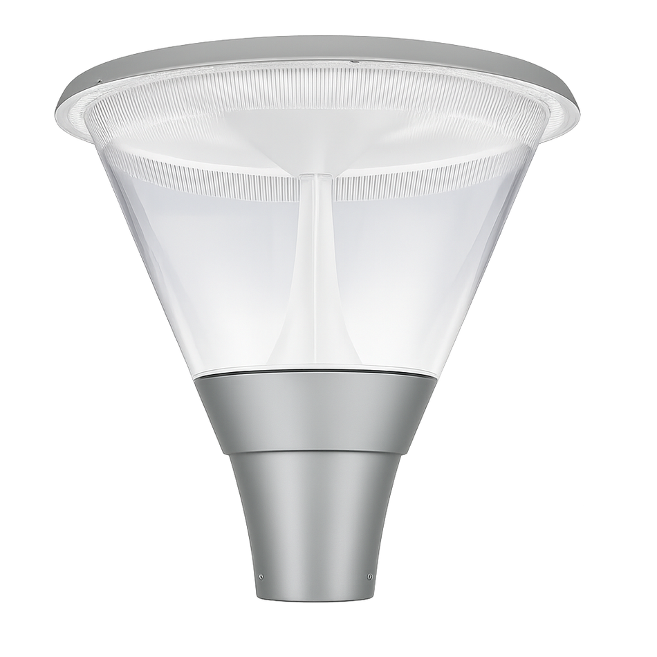 Luminario LED Corvus para postes Construlita Atenuación ON/OFF / 50W / 5,000lm / 3000K Satinado OU9023SBCA